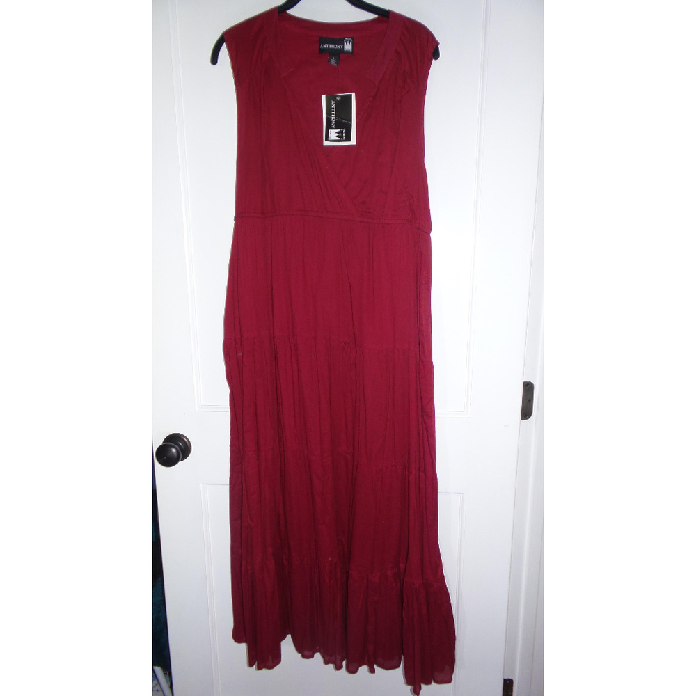 Anthony Red Sleeveless Dress Large NEW